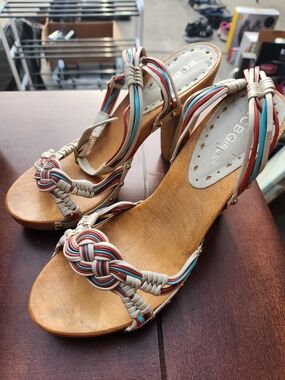 BCBGirls Multicolor Braided Knot High Heel Sandals